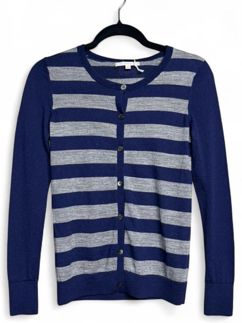 🫐GAP Navy Blue & Grey Striped Long Sleeve Cardigan Sweater🫐